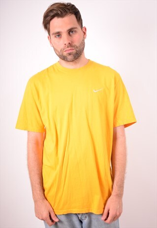 NIKE MENS VINTAGE T-SHIRT TOP XL YELLOW 90S
