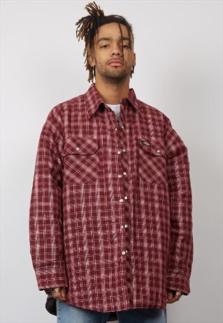VINTAGE 90'S DICKIES BURGUNDY CHECK WORKMAN JACKET