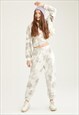 WOMAN PRINTED KNITTED JOGGER - WHITE&GREY