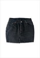 Vintage reworked Levis denim skirt black high waisted mini
