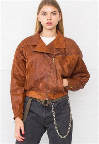 VINTAGE BROWN LEATHER JACKET