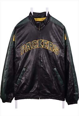 NFL 90's Green Bay Packers NFL Leather Leather Jacket Large 