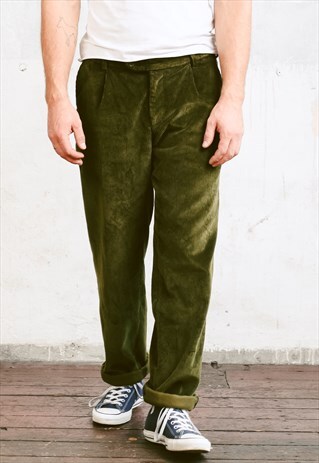 VINTAGE 90S CORDUROY TAPERED TROUSERS