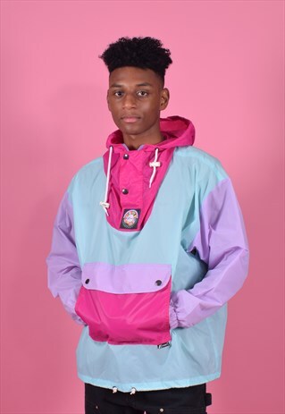 K-WAY INTERNATIONAL MINT, PINK AND PURPLE WINDBREAKER