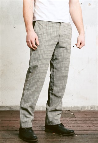 VINTAGE 90S CHECK PRINT PANTS