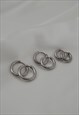 DAWN. 3 PIECE SMALL SILVER HOOP EARRING SET