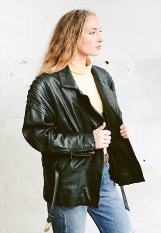 VINTAGE 80S LEATHER BIKER JACKET