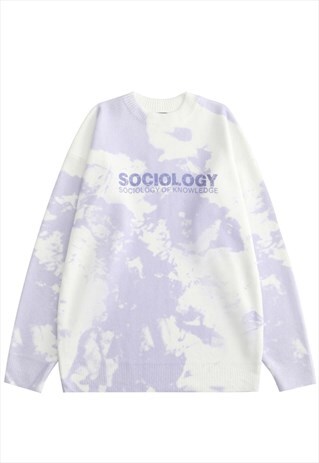 KALODIS TIE-DYE PRINTED LOOSE KNIT SWEATER