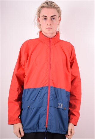 HELLY HANSEN MENS VINTAGE RAIN JACKET MEDIUM RED 90S