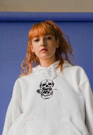 SHINKO SKULL HOODIE - WHITE