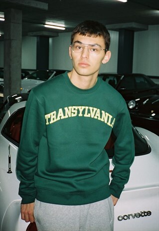 PERSONALISED GLOW-IN-THE-DARK GREEN TRANSYLVANIA SWEATSHIRT