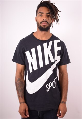 NIKE MENS VINTAGE T-SHIRT TOP LARGE BLACK 90S