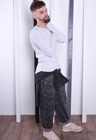 VINTAGE 90S PATTERNED CRAZY PRINT TROUSERS. UNISEX. GYM