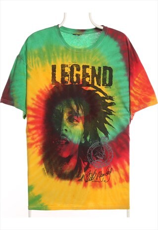 VINTAGE 90'S T SHIRT BOB MARLEY SHORT SLEEVE CREWNECK TIE