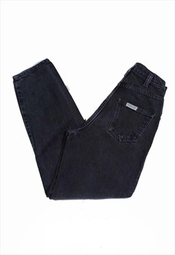 Vintage high waisted 80s black wash denim jeans