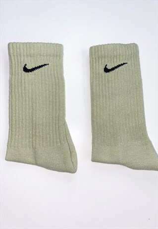 NIKE UNISEX FULL CREW TIE DYE PASTEL SOCKS OLIVE GREEN