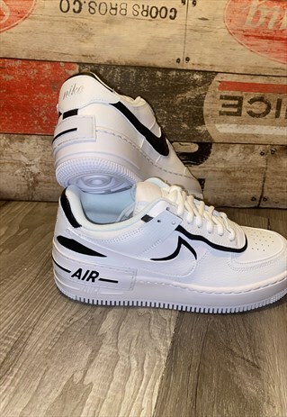NIKE PANEL CUSTOM AIR FORCE 1 SHADOWS - BLACK/WHITE