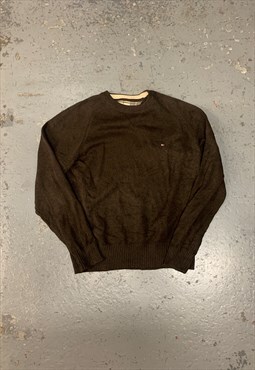Tommy Hilfiger Knitted Jumper Brown Sweater with Logo