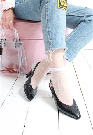 VINTAGE 80S PATENT LEATHER POINTY HEELS