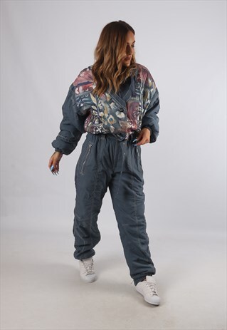 VINTAGE ACTIVE FULL SKI SUIT SNOW SPORTS UK L 14 (K9DA)
