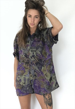 PATTERNED OVERSIZED RETRO VINTAGE UNISEX FESTIVAL SHIRT