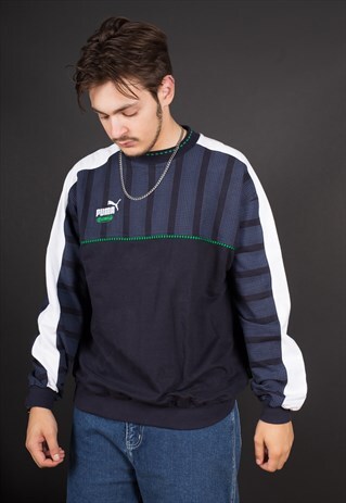 BLUE SMALL EMBROIDERED LOGO PUMA SWEATSHIRT