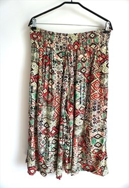 Vintage Skorts Floral Summer Shorts Midi Colorful High waist