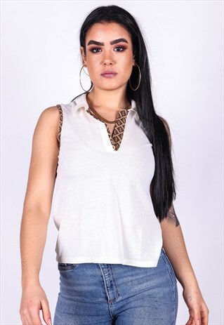 VINTAGE FENDI SLEEVELESS POLO SHIRT T841