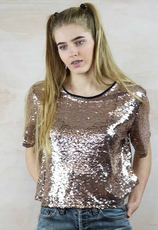 BABY PINK SEQUIN BOX TOP