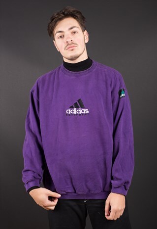 PURPLE BIG LOGO ADIDAS EQUIPMENT SWEATSHIRT