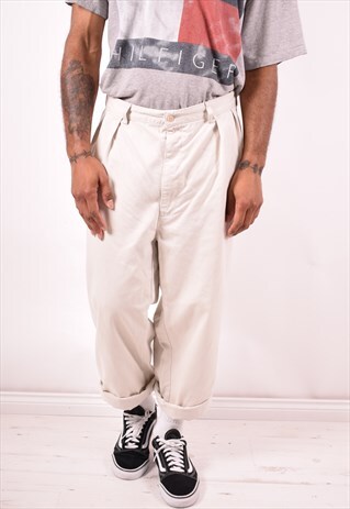 POLO RALPH LAUREN MENS VINTAGE TROUSERS W40 L29 BEIGE 90S