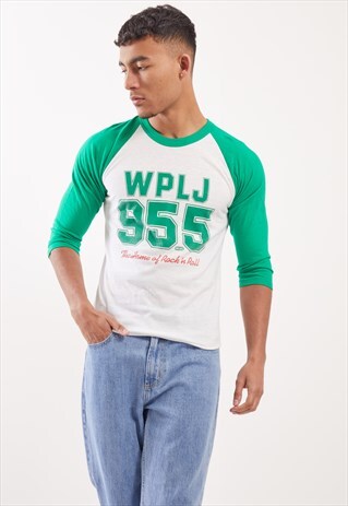 VINTAGE WPLJ 95.5 GRAPHIC PRINT T-SHIRT