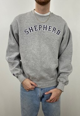 Vintage grey American college embroidered sweatshirt