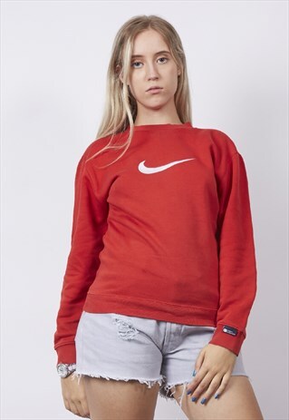 VINTAGE 90'S RED NIKE SWOOSH SWEATER