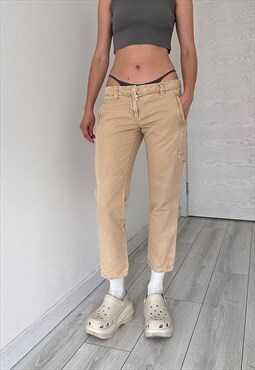 Vintage Prada Linen Cotton Crop Pants Shorts