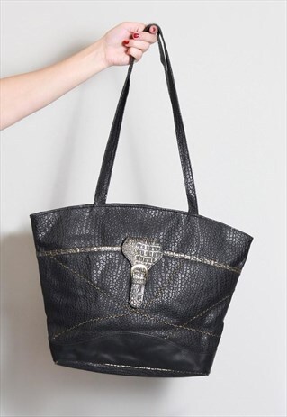 VINTAGE 1980'S LARGE BLACK HOLDALL