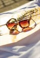 MATTE TORTOISE SHELL CHUNKY BEVELLED SQUARE SUNGLASSES