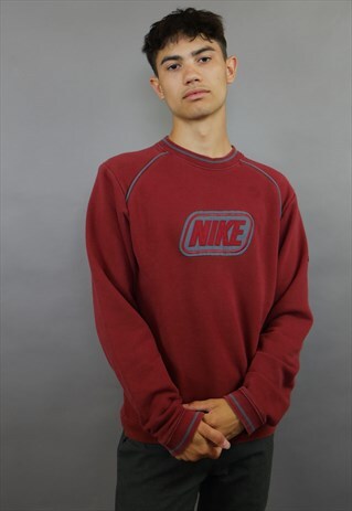 MAROON BURGUNDY NIKE SPELL OUT SWEATSHIRT