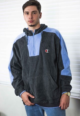 VINTAGE CHAMPION HOODIE FLEECE LOGO 90S X 23.8