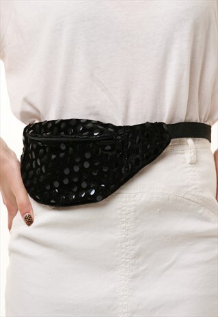 80S VINTAGE VELOUR DISCO PARTY BAM BAG HIPP BAG