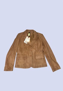 Tan Brown Genuine Butter Soft Leather Boho Causal Jacket