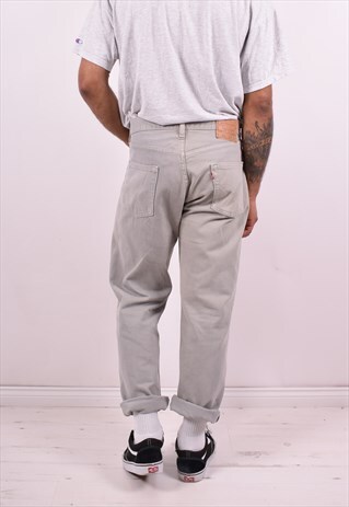 LEVI'S 501 MENS VINTAGE JEANS W34 L30 GREY 90'S