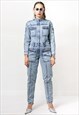 Vintage 80's Racing denim coveralls jumpsuit women