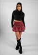 JUSTYOUROUTFIT Red 90s Plaid Tiered Mini Skirt