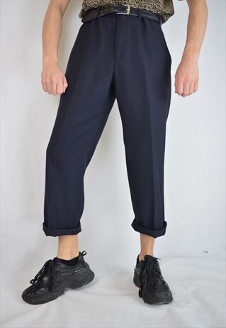 VINTAGE BLACK CLASSIC SUIT STRAIGHT TROUSERS