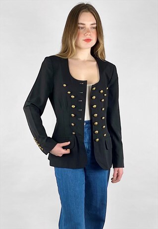 LOLITA LEMPICKA PARIS BLACK CORSET 80'S VINTAGE JACKET
