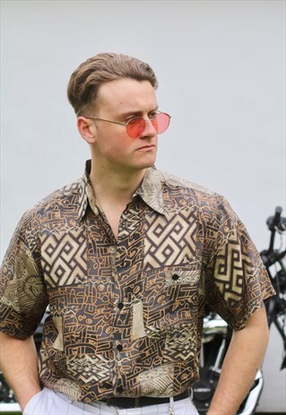 CHERESKIN MOSAIC TAPESTRY VINTAGE SHORT SLEEVE SHIRT