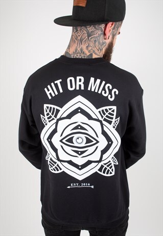 EYE MANDALA BLACK SWEATER