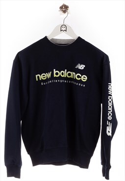 Vintage  New Balance  Sweatshirt Logo Print Navy