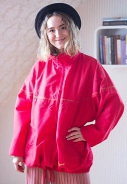 Bright red short lightweight jacket raincoat